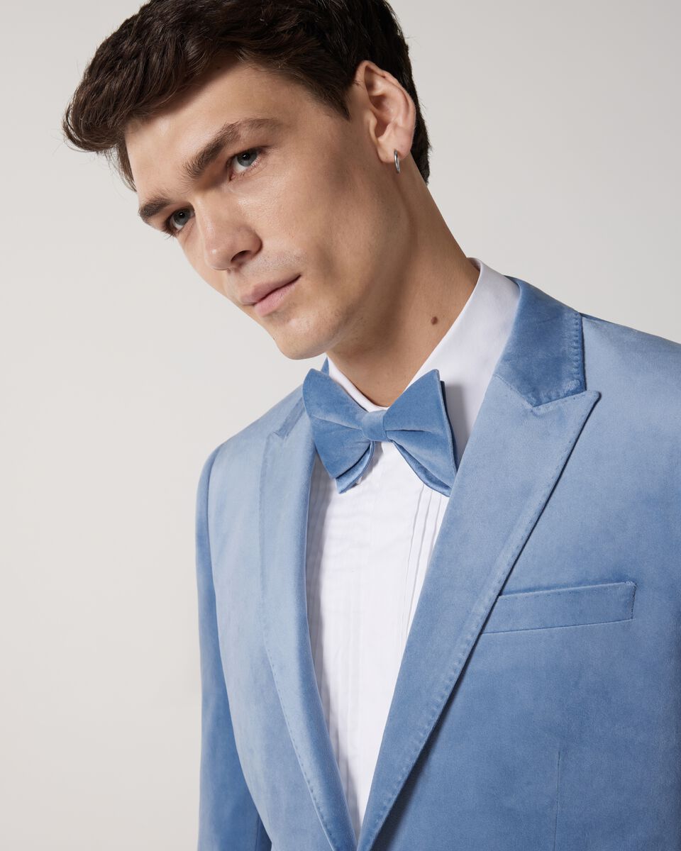 Velvet Tailored Jacket, Chalk Blue, hi-res